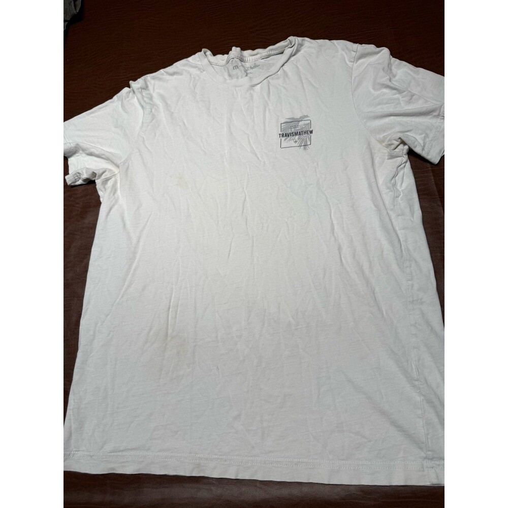 Travis Mathew Men's White Graphic T-Shirt L